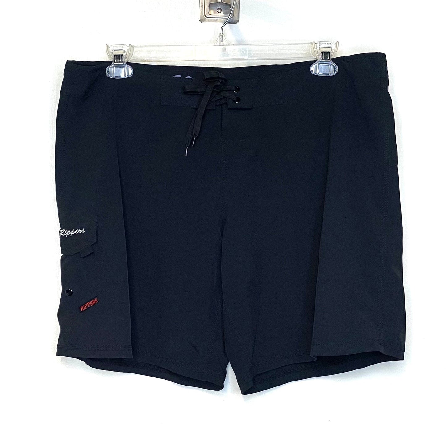 Maui Rippers Womens Drawstring Swim Trunks Shorts Size 16 Black Pre-Owned