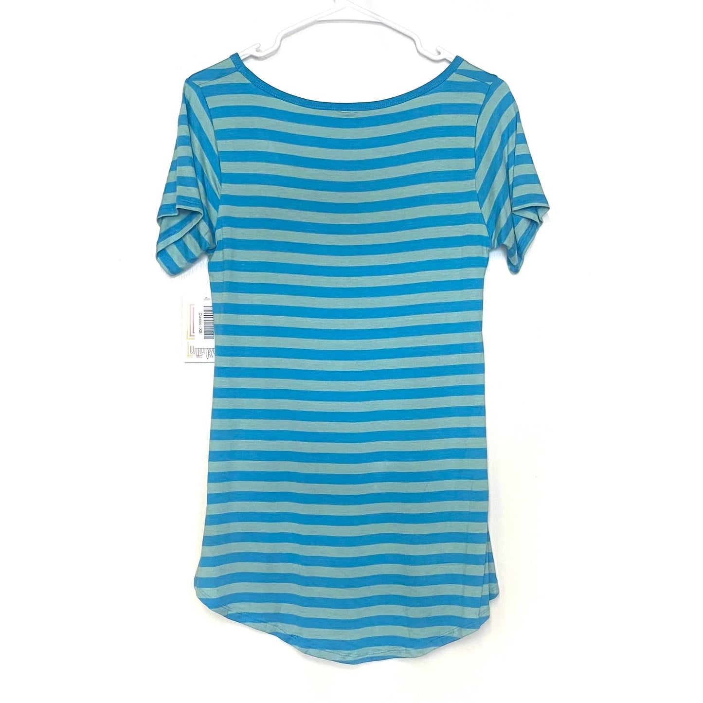 LuLaRoe Womens XS Blue/Blue Classic T Diagonal Stripes T-Shirt S/s NWT