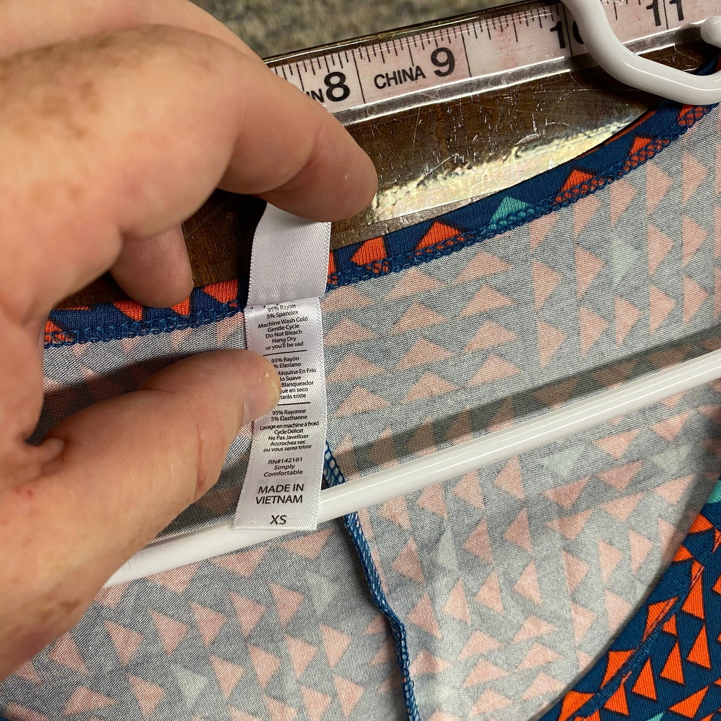 LuLaRoe Vault | Perfect T Swing Top | Size: XS (4-10) | Color: Orange/Blue | Triangles | NWT