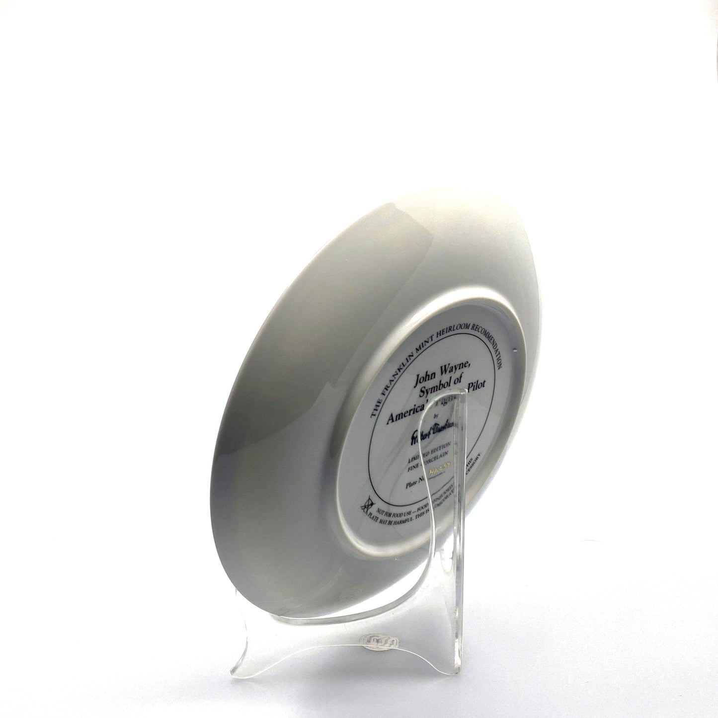 John Wayne | Symbol Of America’s Fighter Pilot | Franklin Mint Collectors Plates Series | 8 in.