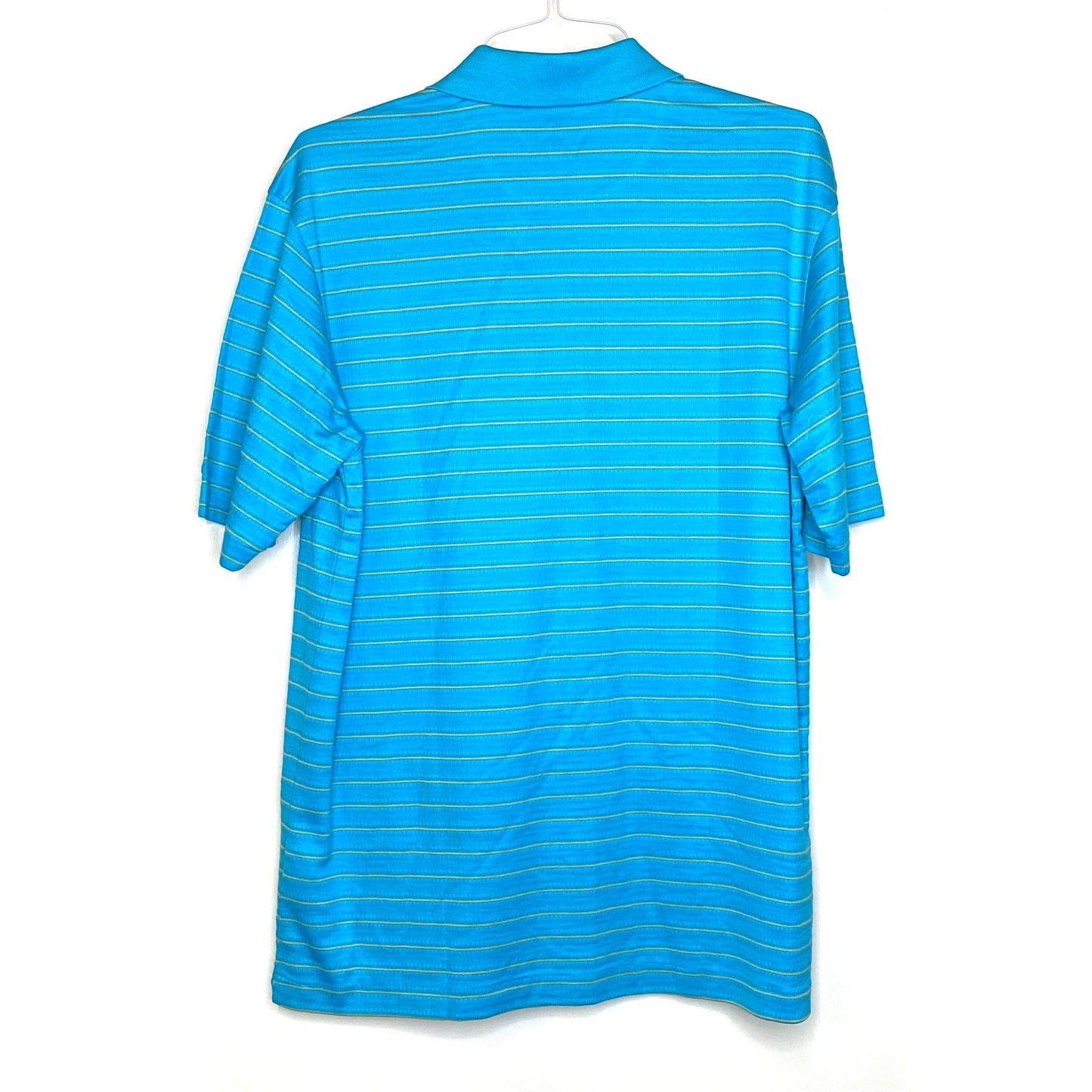 Men's Polo Golf Shirt - Size M - Blue Striped - Short Sleeve