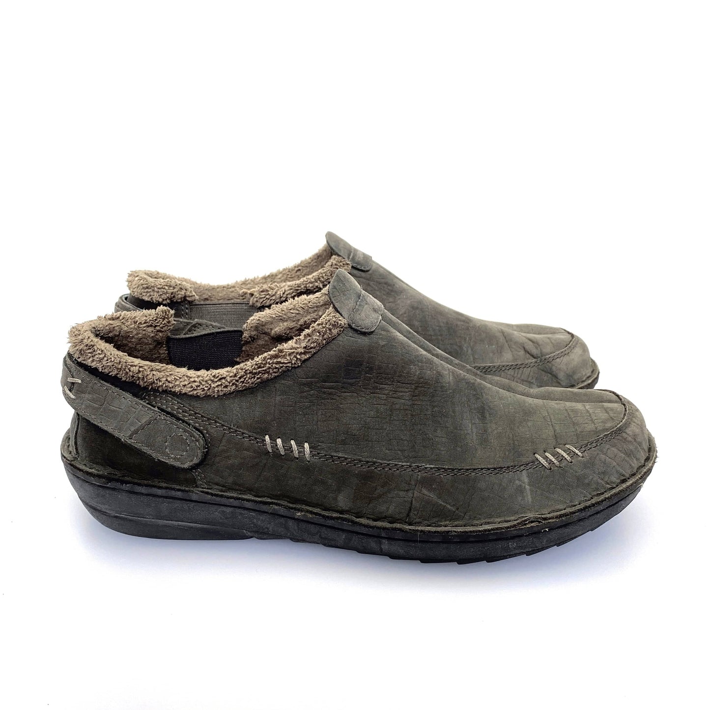 Teva Womens 8.5 Beluga Kiru Gray Nubuck Lined Mocs Shoes Spider Soles