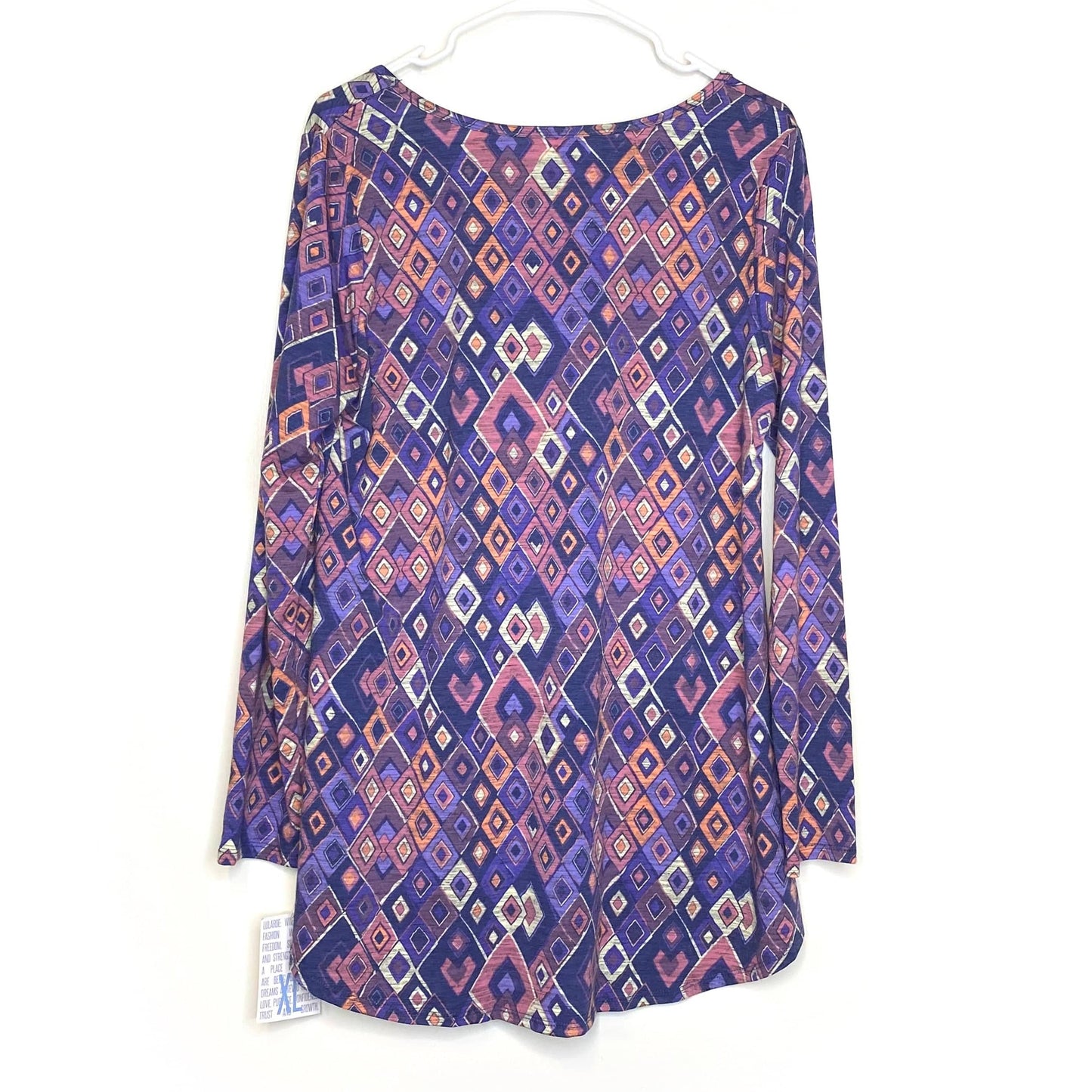 LuLaRoe Vault | LYNNAE L/s Top | XL | Pink/Purple | Geometric | NWT