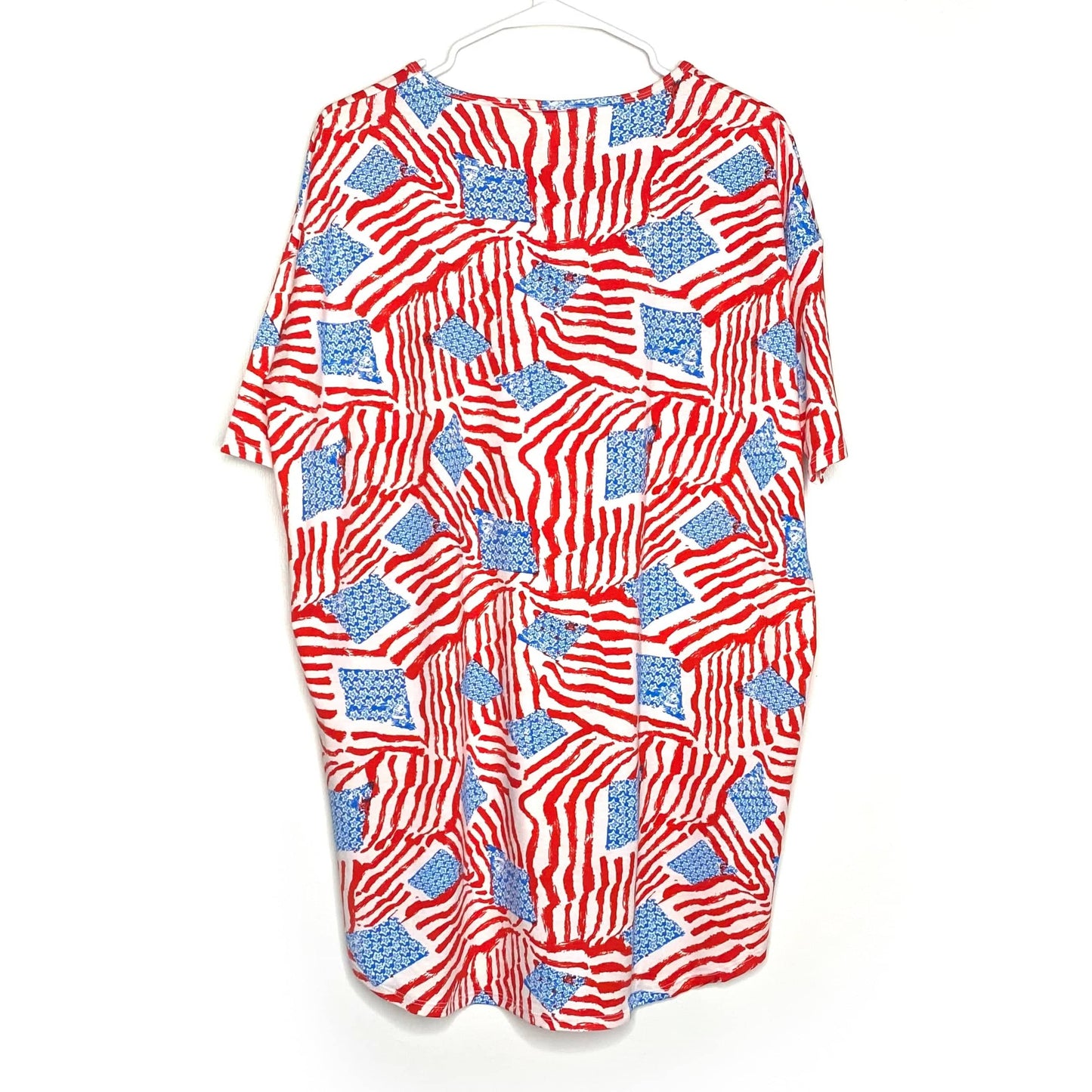 LuLaRoe | American Flags Irma S/s Tunic Top | Color: Red/White/Blue | Size: XS | NWT