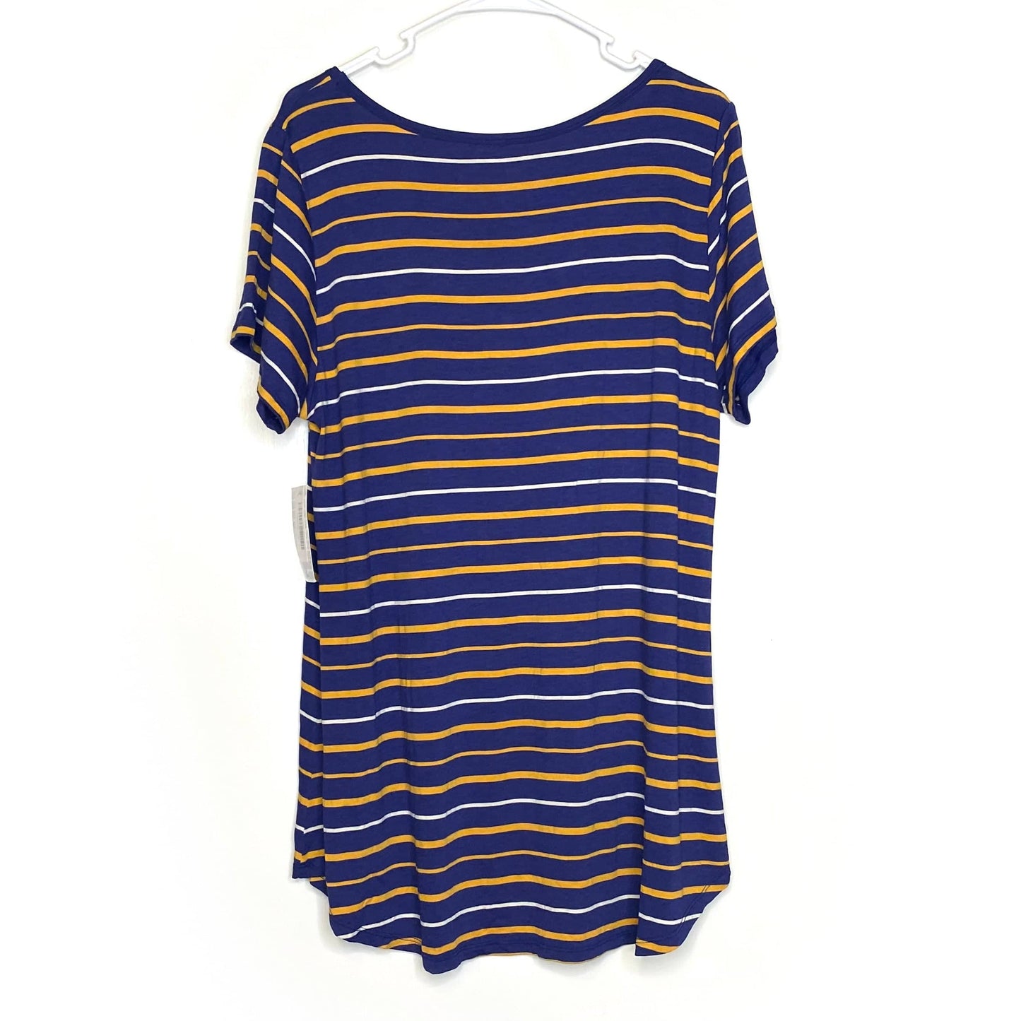 LuLaRoe Womens XL Orange/White/Blue Classic T Striped T-Shirt S/s NWT
