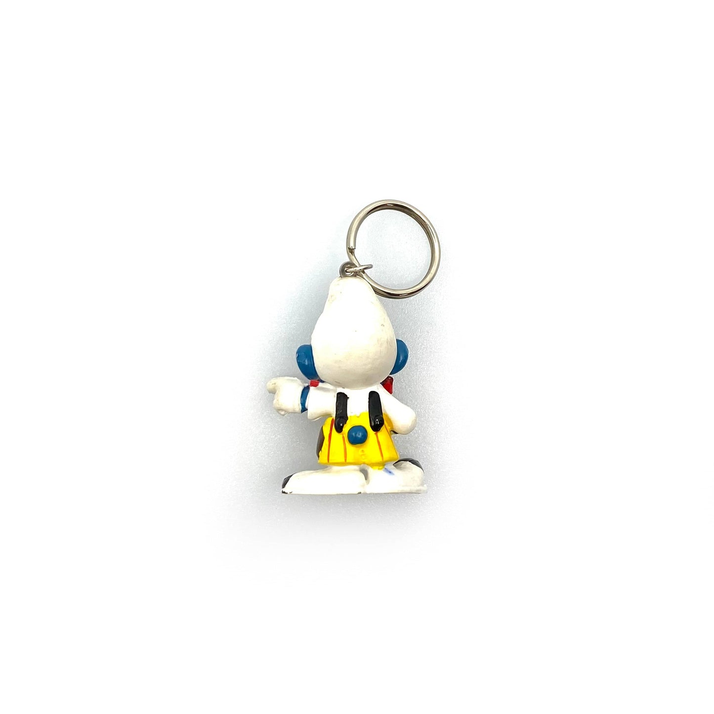 Vintage 1978 Schleich Toys Clown Smurf Figurine Keychain Key Ring Pre-Owned