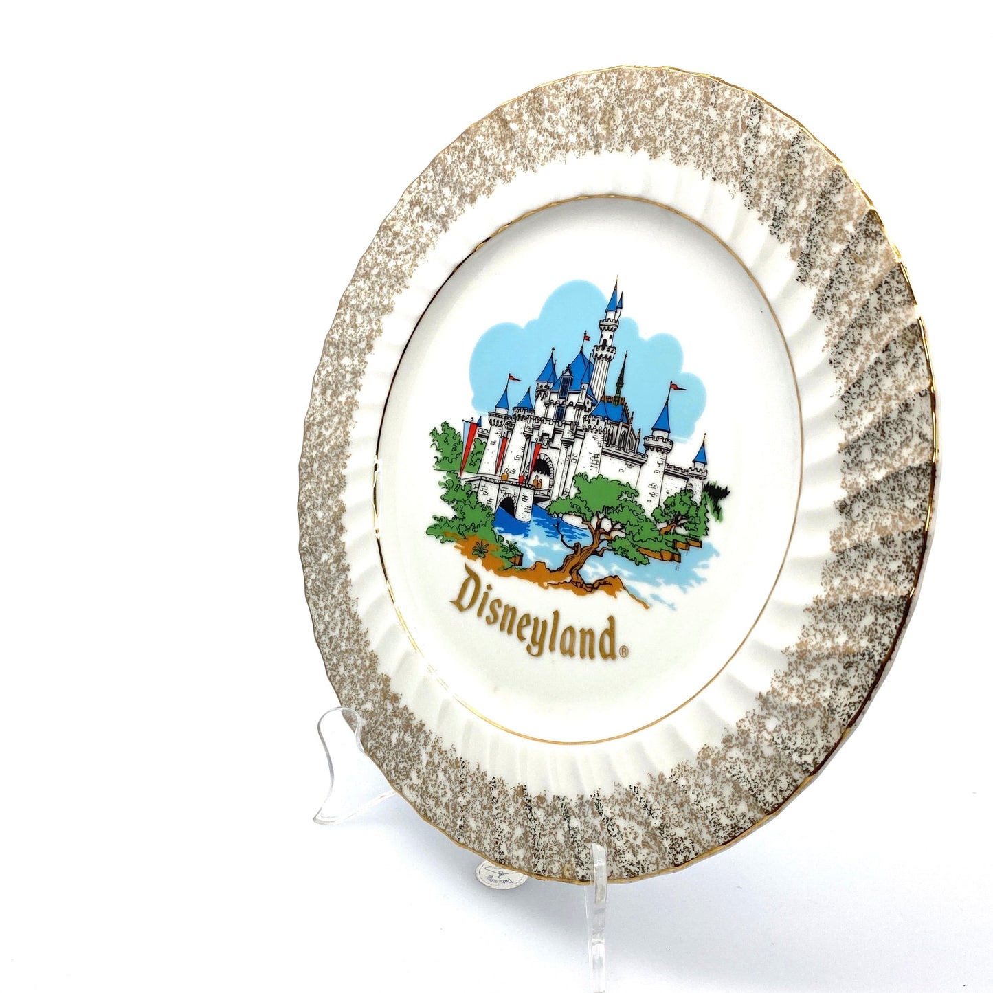 Vintage Disneyland Walt Disney Parks Collectible Souvenir Collectible Plate, White - 8” Pre-Owned