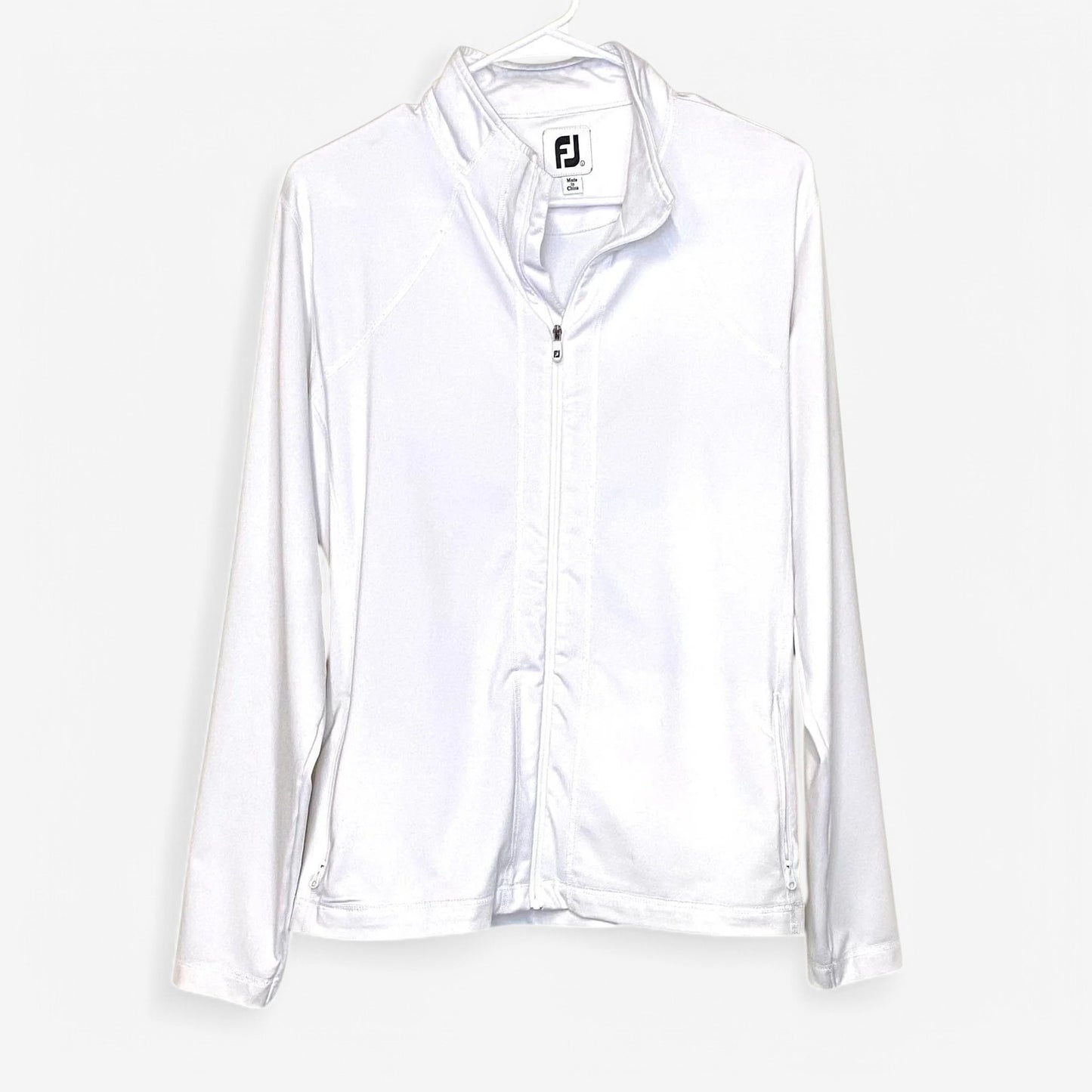 FootJoy Women's White Zip-Up Golf Pullover Jacket - Size L - Long Sleeve
