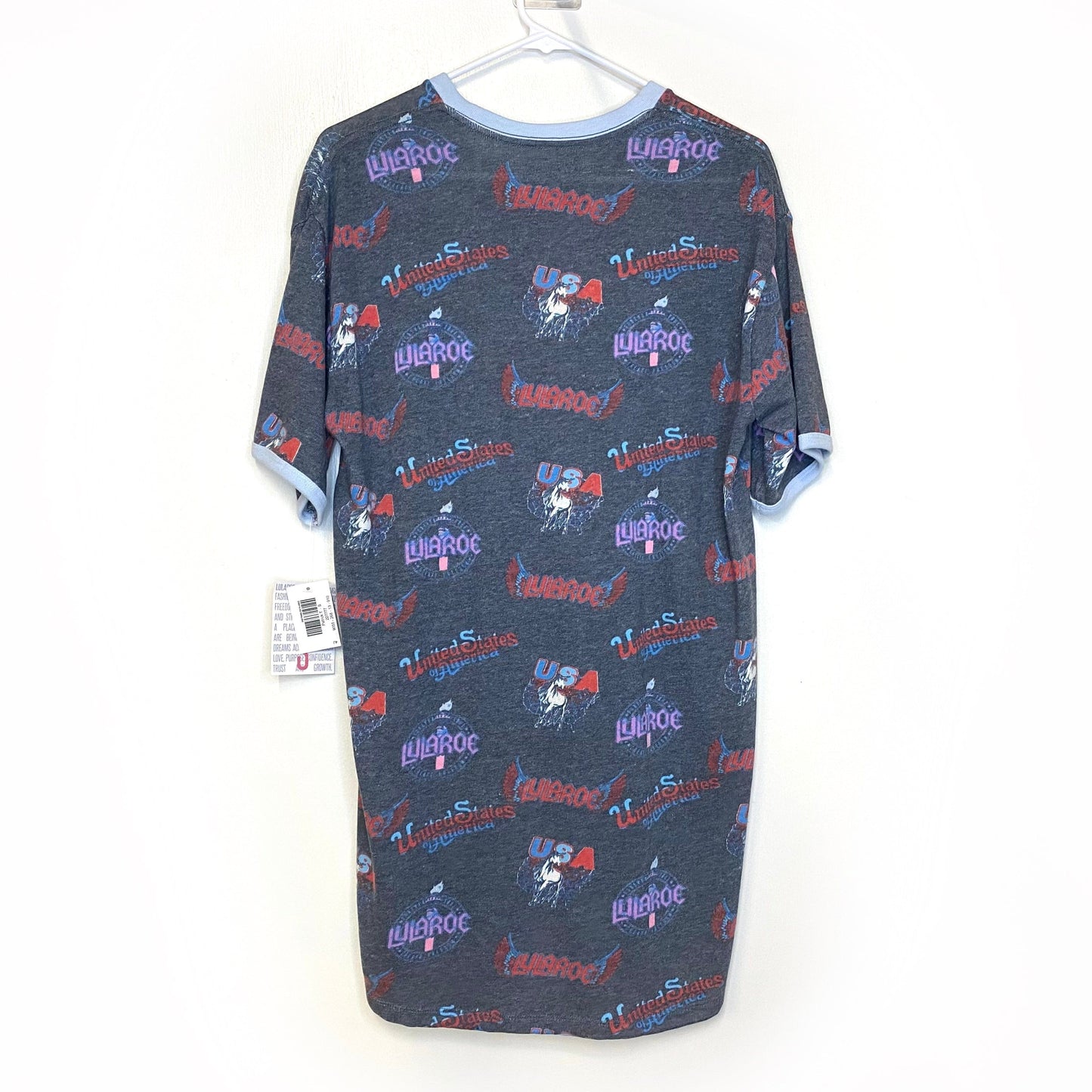 LuLaRoe Unisex Size S Heather Gray Graphic Patrick T-Shirt S/s NWT