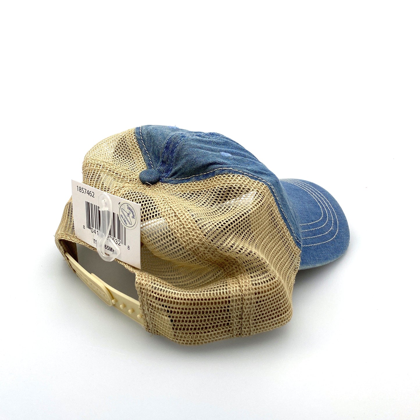Womens Blue Denim Rooster & Rainbow Embroidered SnapBack Hat OSFM