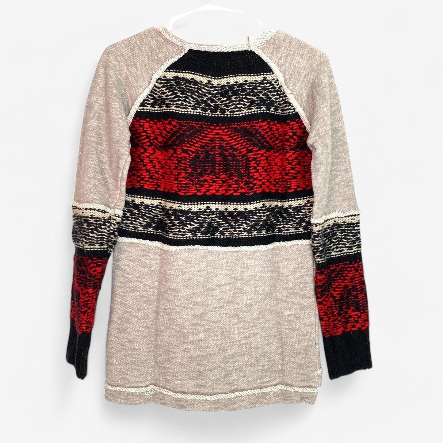 Taylor & Sage Women's Pullover Crochet Sweater - Gray, Red, Black - Size M