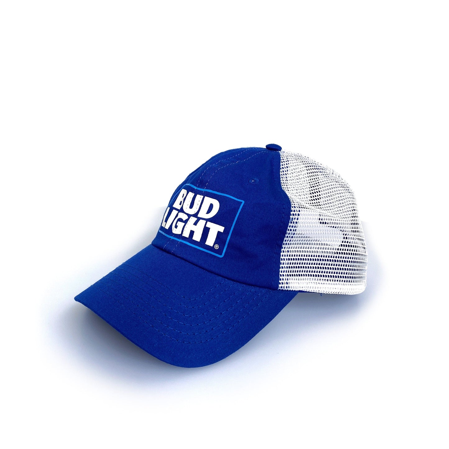 Unisex BUD LIGHT Blue/White Mesh Adjustable SnapBack Hat OS