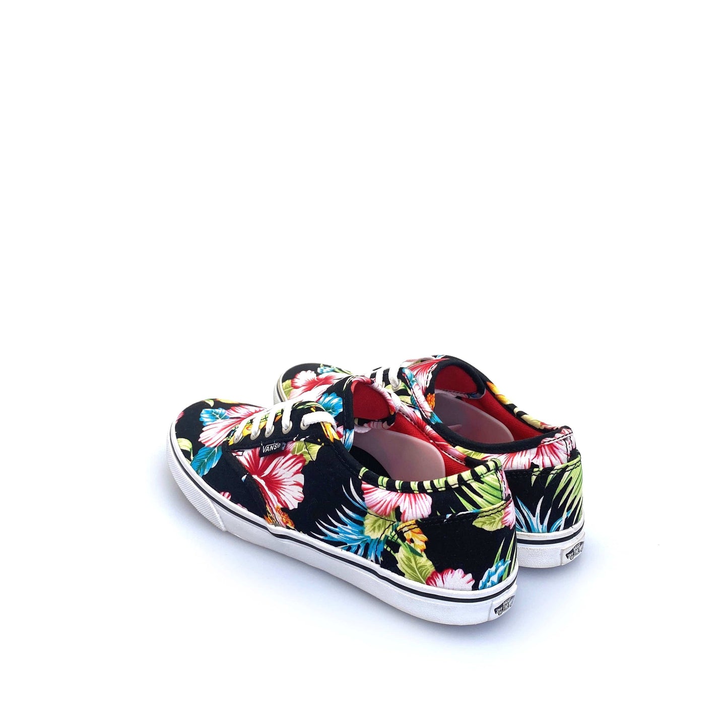Vans Womens Classic Sneakers, Size 6, Black Hawaiian Floral Lace Up Shoes NEW
