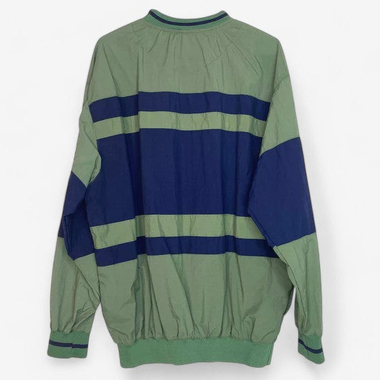 Vintage Catalina Men's Colorblock Pullover Windbreaker Jacket - Green/Blue, Size XL