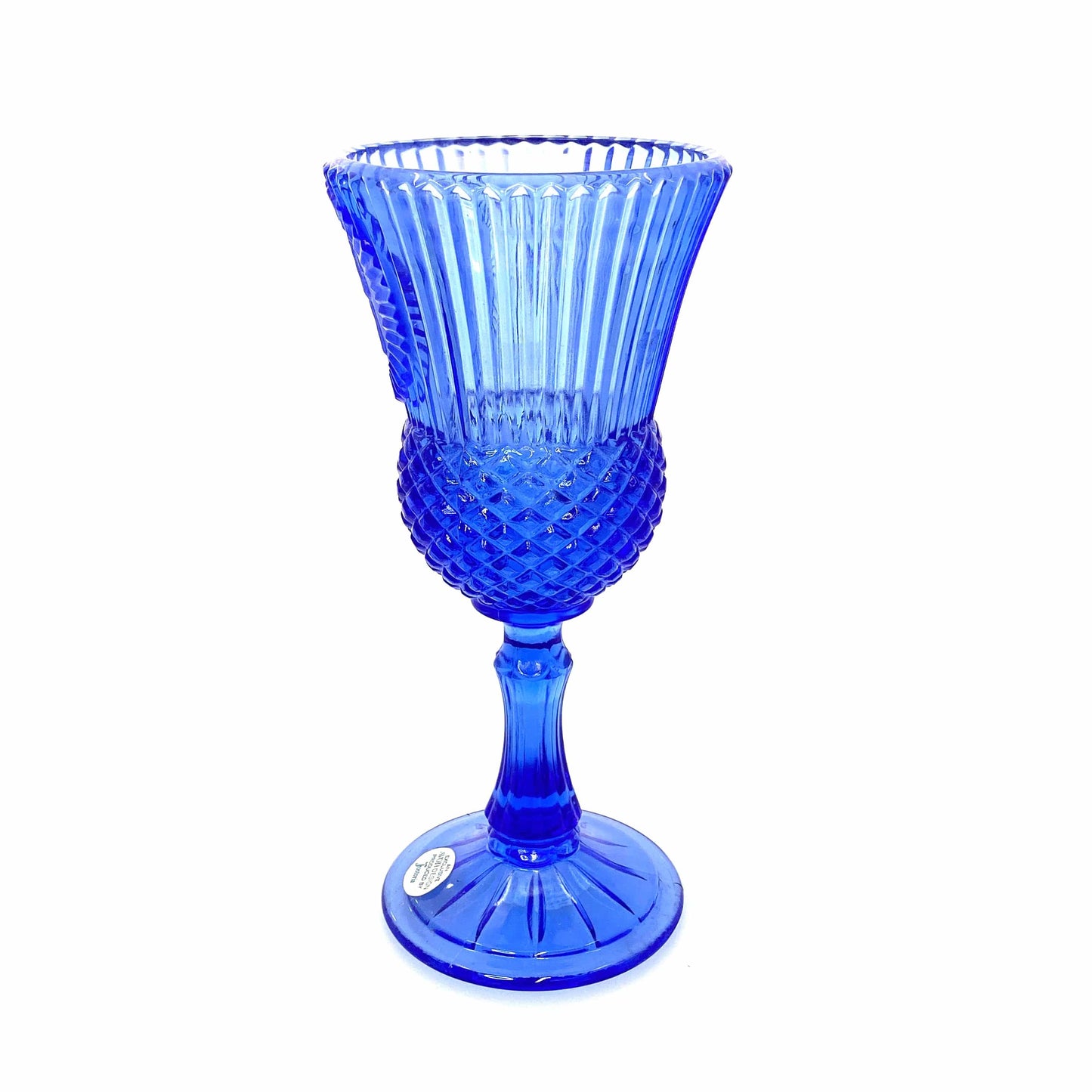 Vintage Avon by Fostoria 8” Glass Candle Holder Cobalt Blue MARTHA & GEORGE WASHINGTON 1976, Set of 2