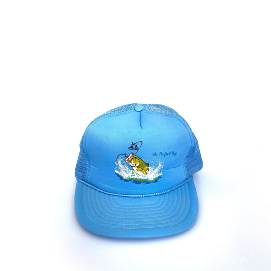 Vintage Mens “The Perfect Day” Fishing SnapBack Mesh/Foam Trucker Hat OSFA GU