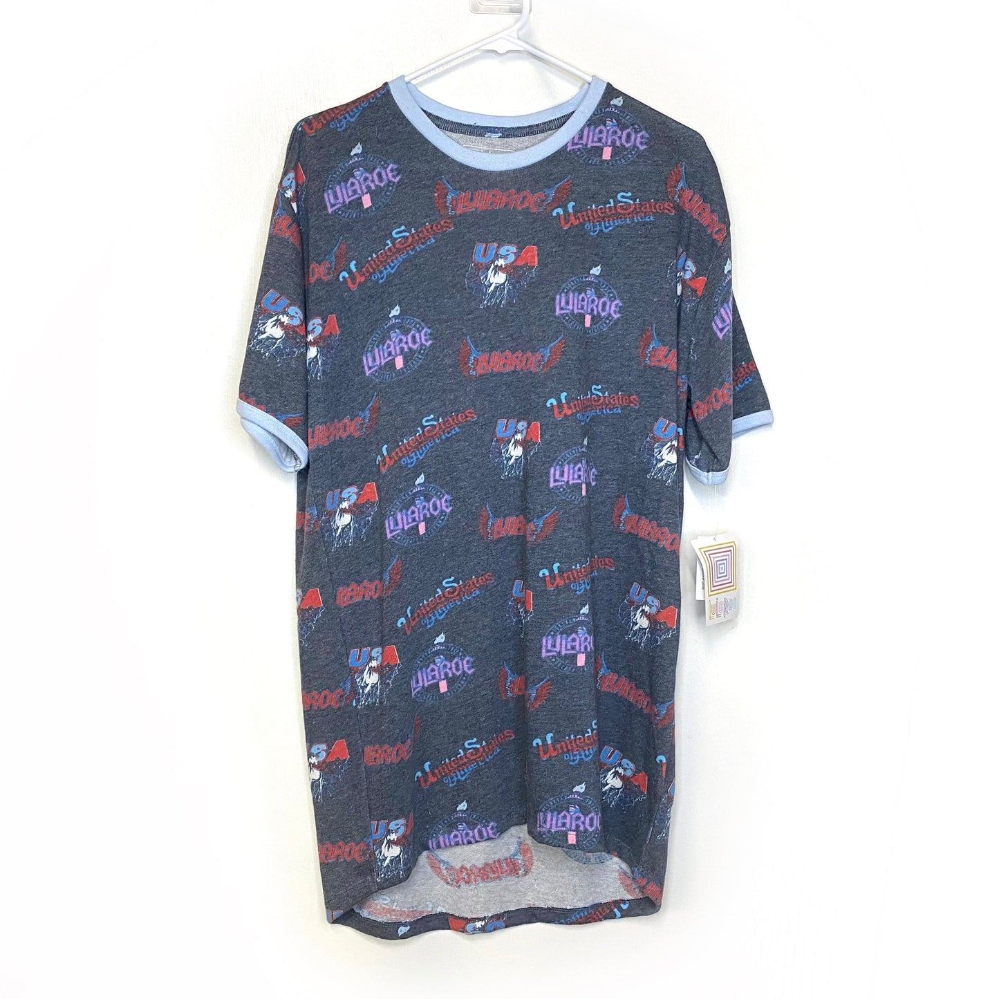 LuLaRoe Unisex Size S Heather Gray Graphic Patrick T-Shirt S/s NWT