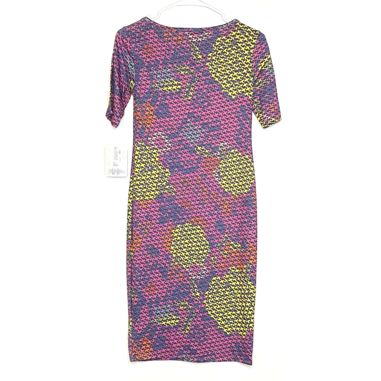 LuLaRoe Julia Bodycon Dress | XXS (00-0) | Multicolor | Jacks | NWT