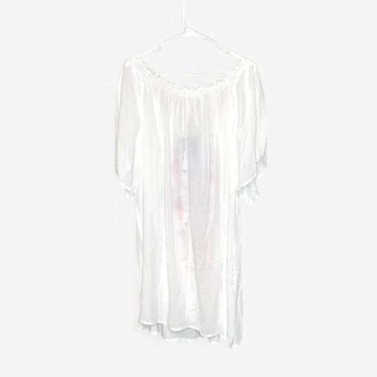 Grand & Greene Women's White Floral Blouse - Size 3X - 3/4 Sleeve Peasant Top (NWT)
