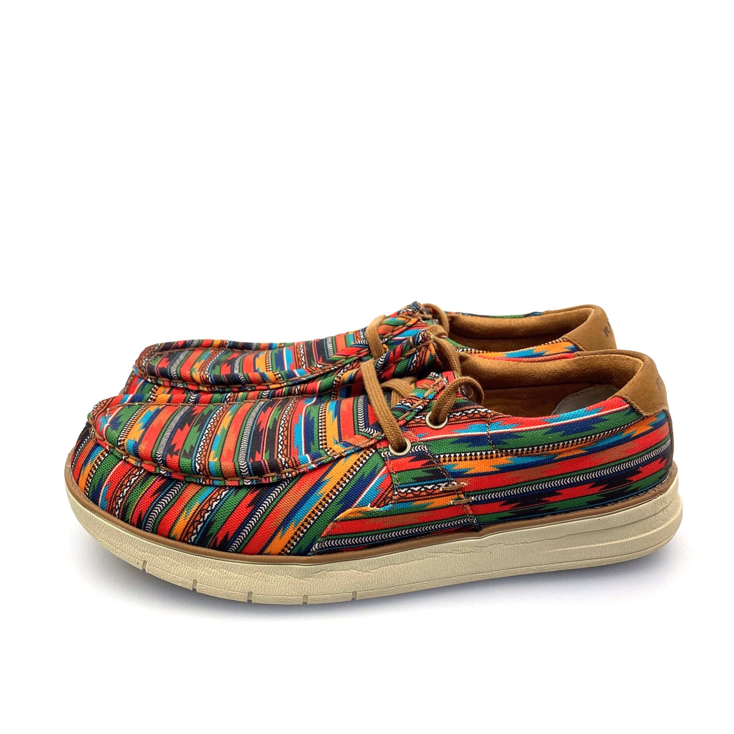 Rank•45 Mens 10D Griffin 3 Multicolor Southwestern Moc Toe Canvas Shoes Pre-Owned