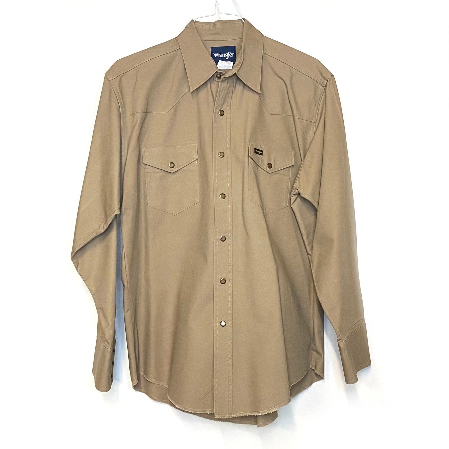 Wrangler Men's Beige Snap-Up Western Shirt - Long Sleeve - Size L