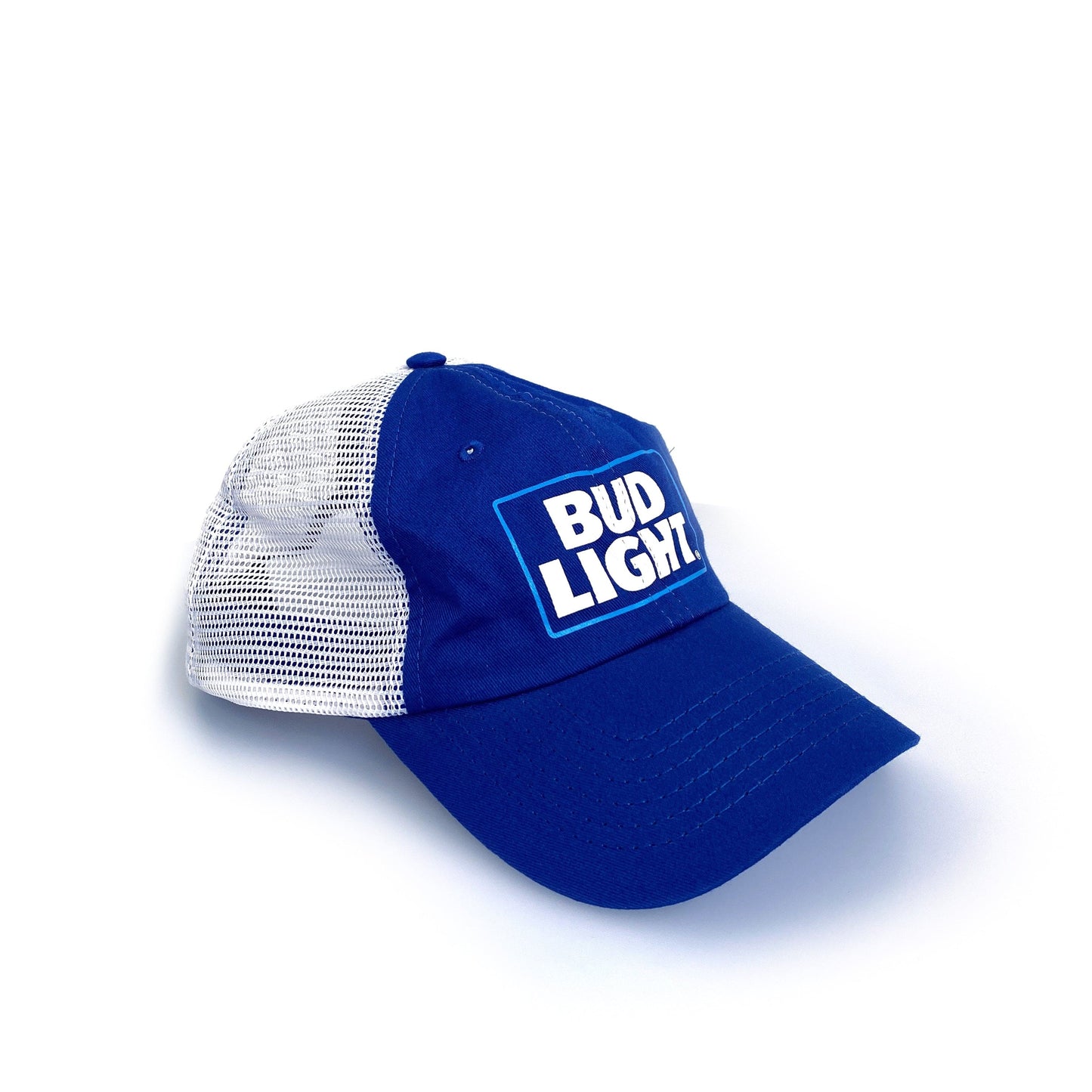 Unisex BUD LIGHT Blue/White Mesh Adjustable SnapBack Hat OS