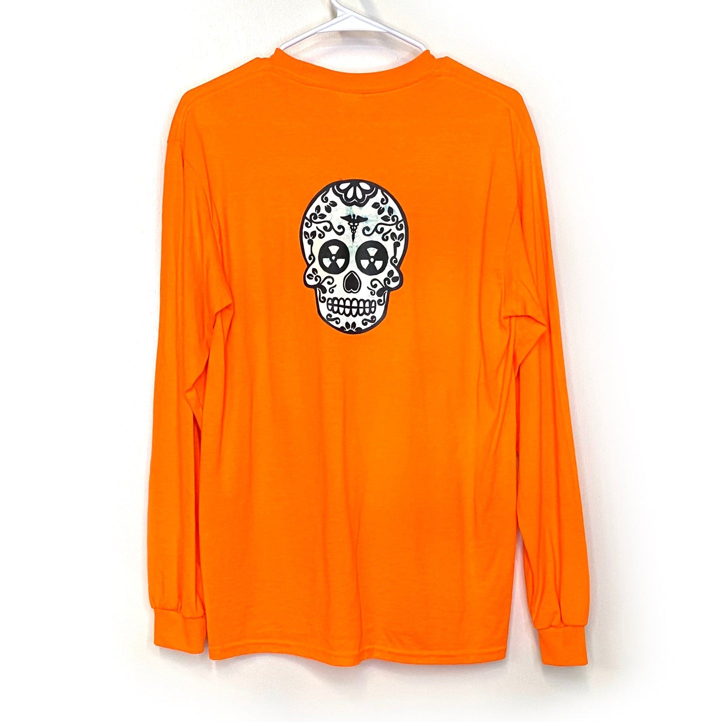 Men's Long Sleeve T-Shirt - Size M - Orange "Radiology Squad" Crew Neck
