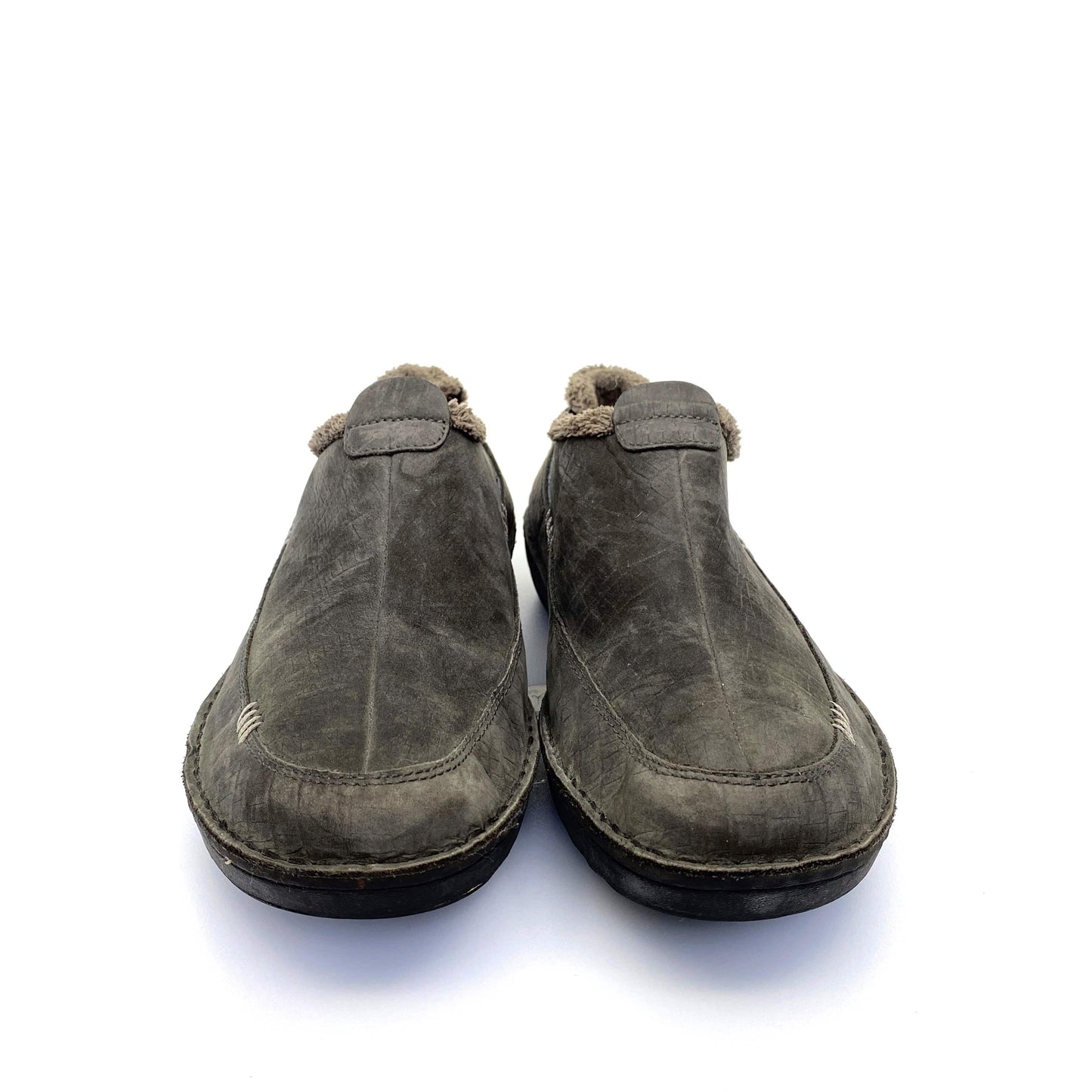 Teva Womens 8.5 Beluga Kiru Gray Nubuck Lined Mocs Shoes Spider Soles