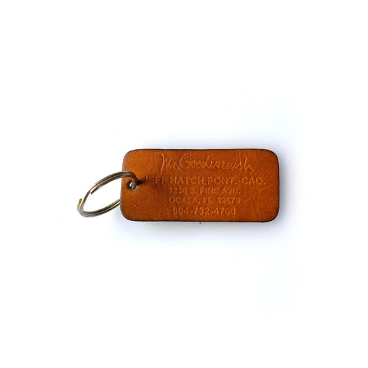 Vintage Mr. Goodwrench Jeff Hatch Dealership Leather Keychain Key Ring Charm