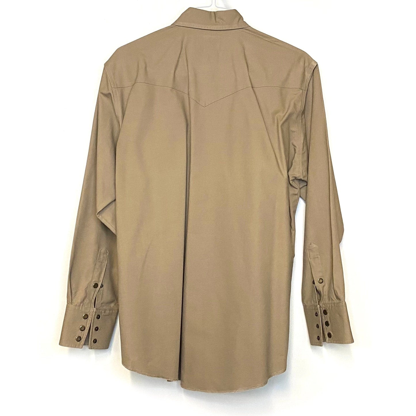 Wrangler Men's Beige Snap-Up Western Shirt - Long Sleeve - Size L