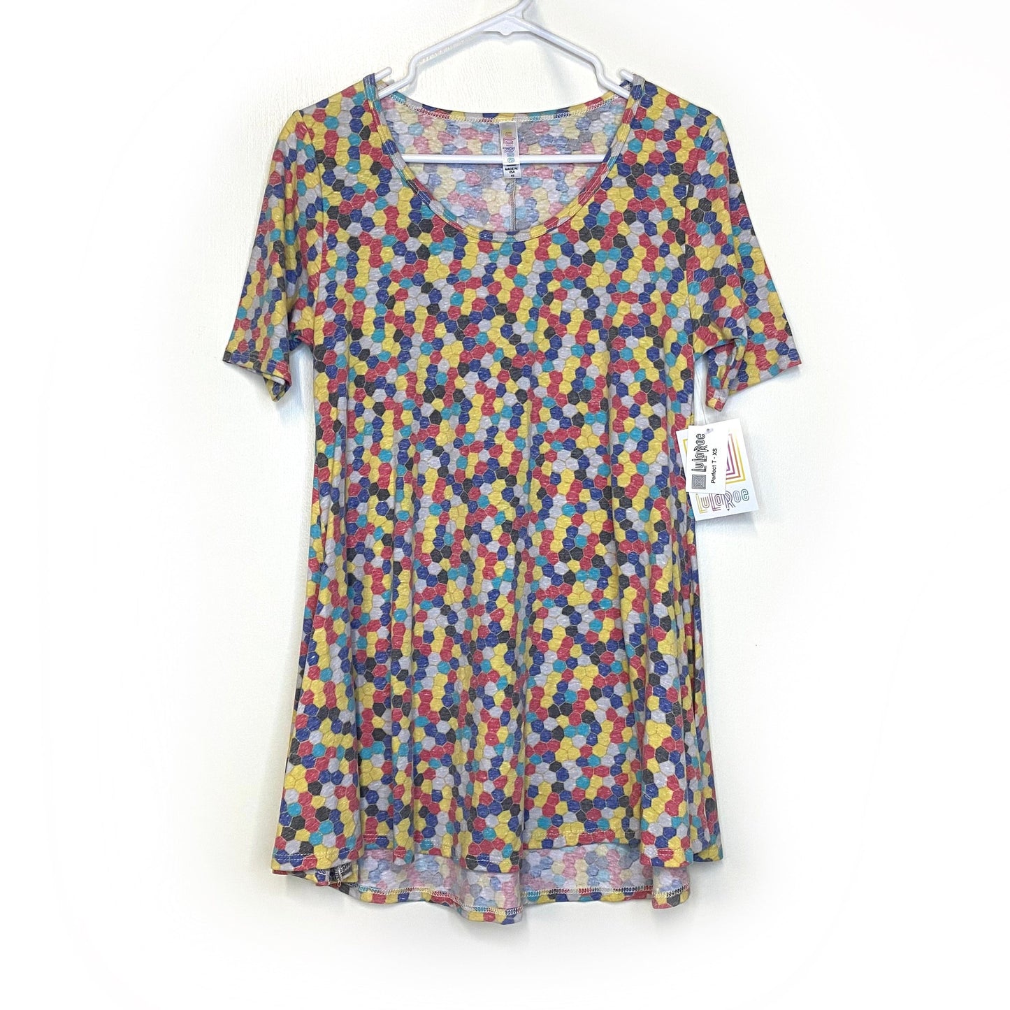 LuLaRoe Vault | Perfect T Swing Top | Size: XS (4-10) | Color: Multicolor | Honeycomb | NWT