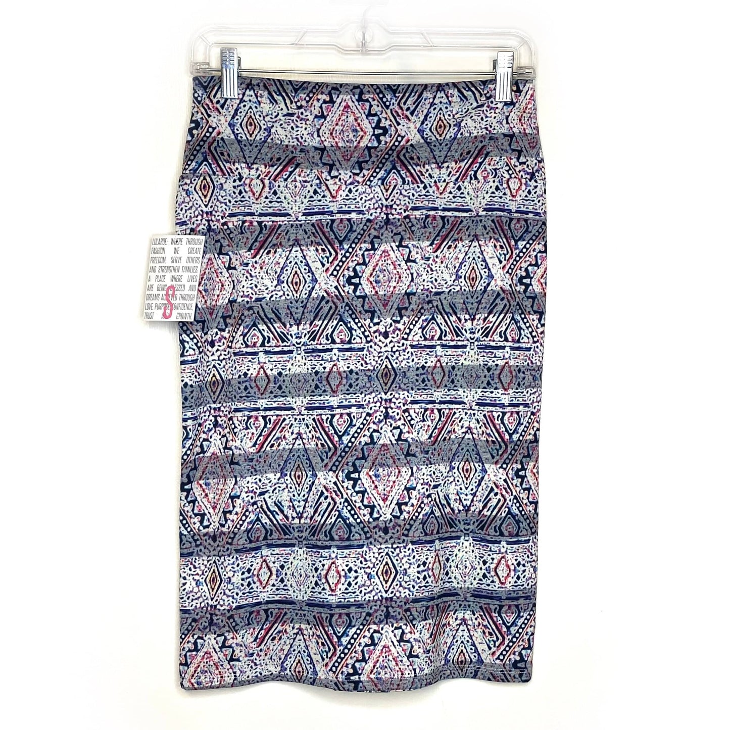 LuLaRoe Womens S White/Multicolor Cassie Abstract Skirt NWT