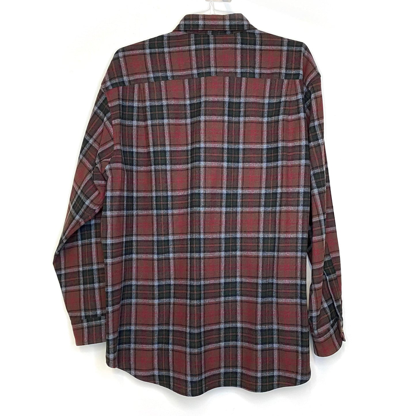 Pendleton Mens Size XL Brown/Red/White Flannel Wool Shirt Casual Button-Up L/s Pre-Owned