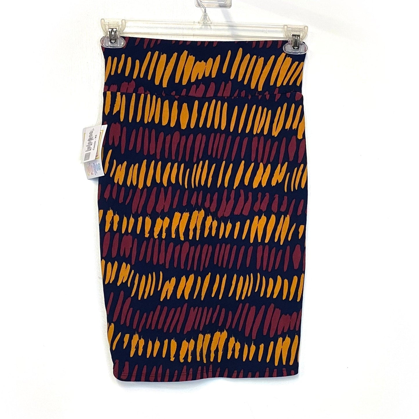 LuLaRoe Womens XS Cassie Skirt Pink/Yellow/Blue Abstract NWT