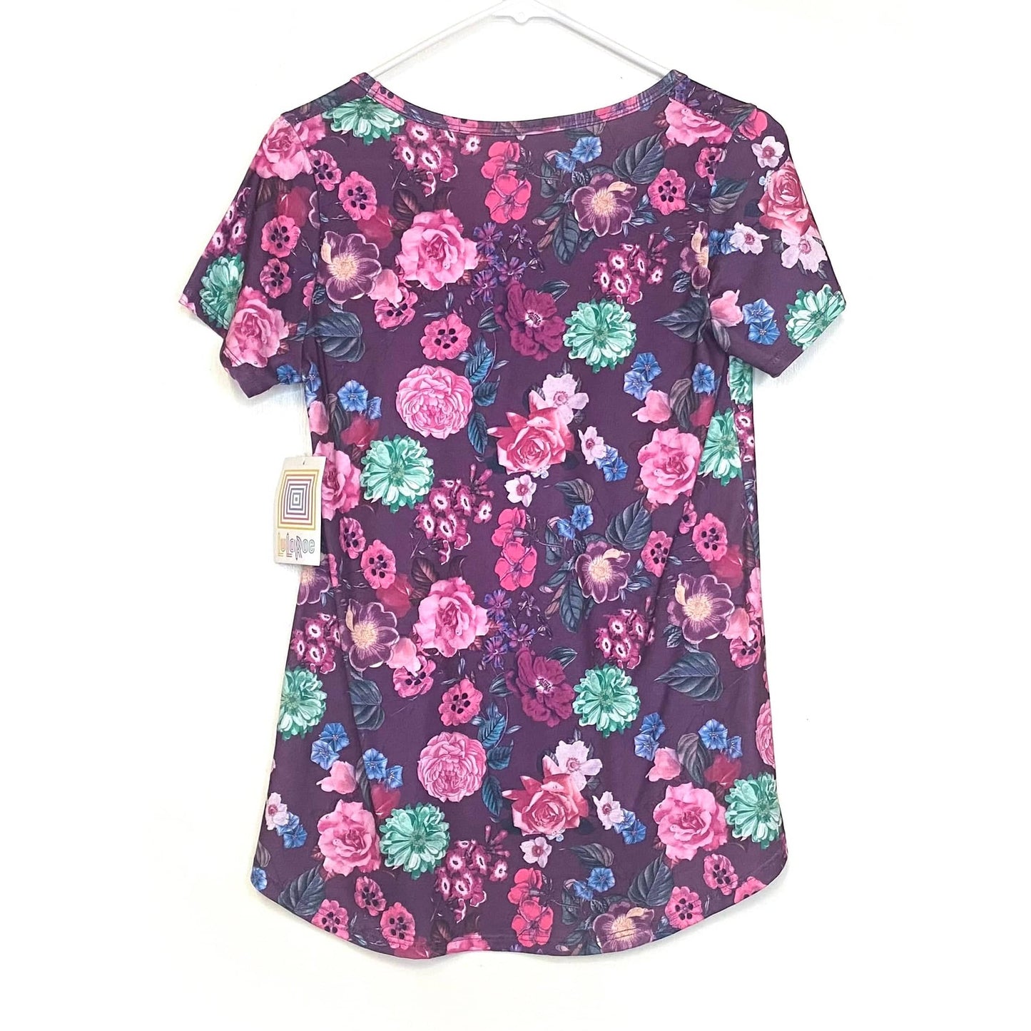 LuLaRoe Womens XS Purple Classic T Floral T-Shirt S/s NWT