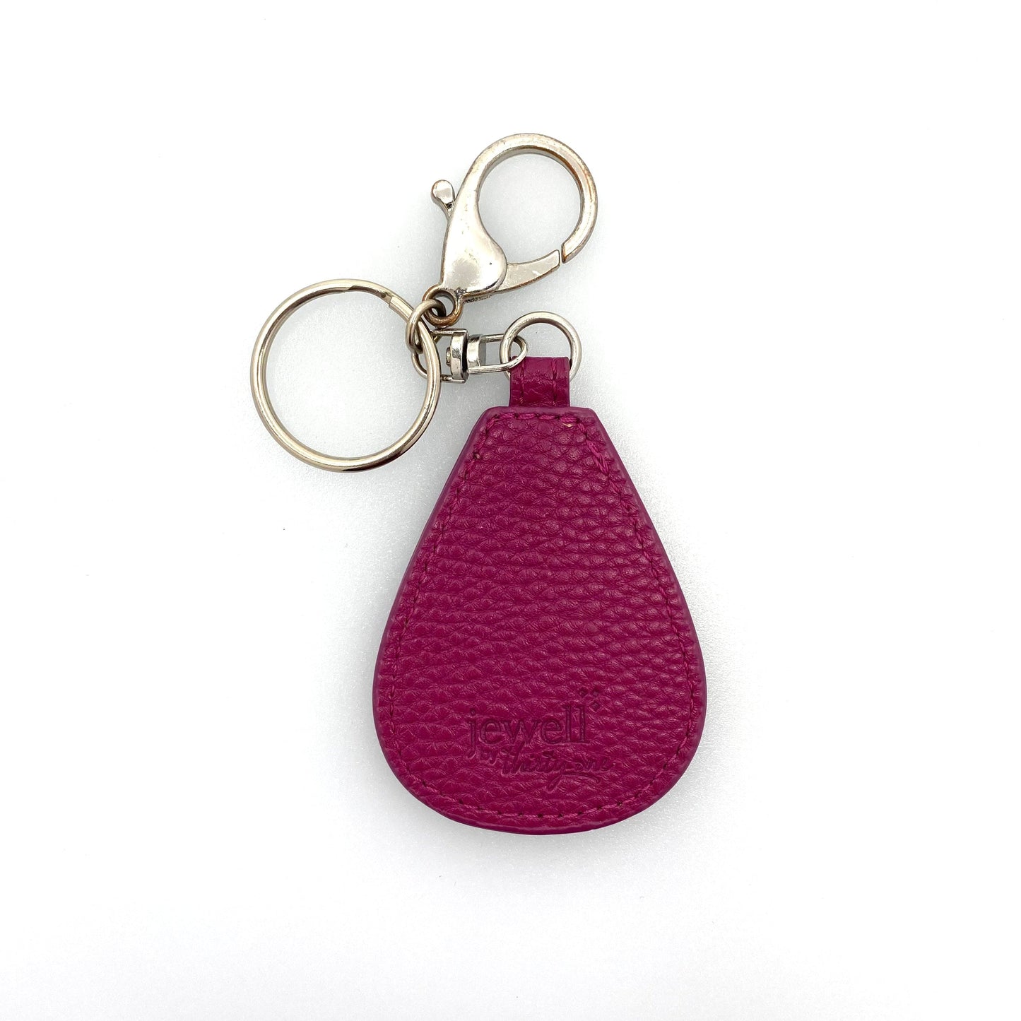 Jewell By Thirty One AG76 Burgundy Purple Crushed Berry Pebble Keychain Key Ring Tag Charm Pre-Owned