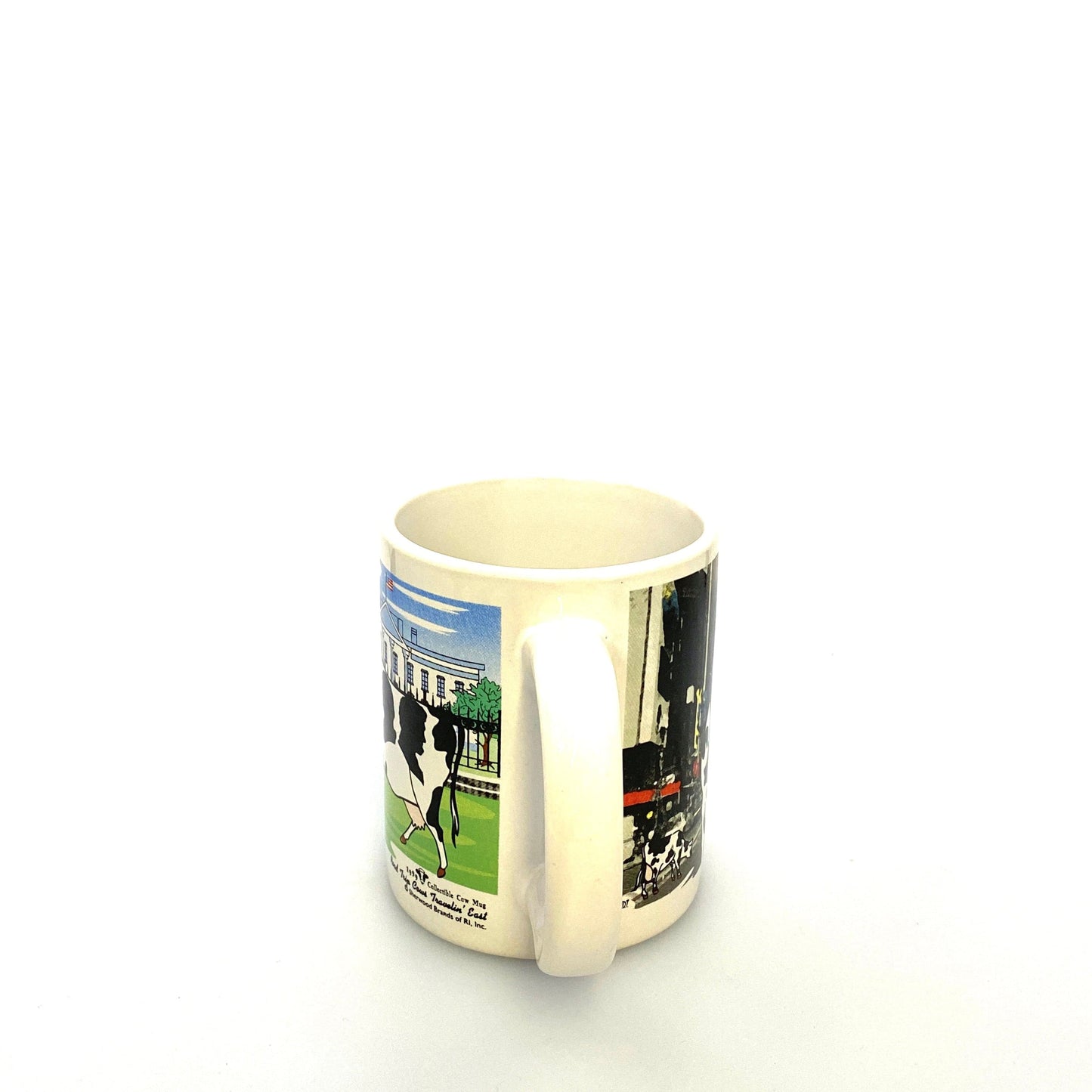 Road Trip Cows Travelin’ East White Ceramic Coffee Cup 12 Fl Oz