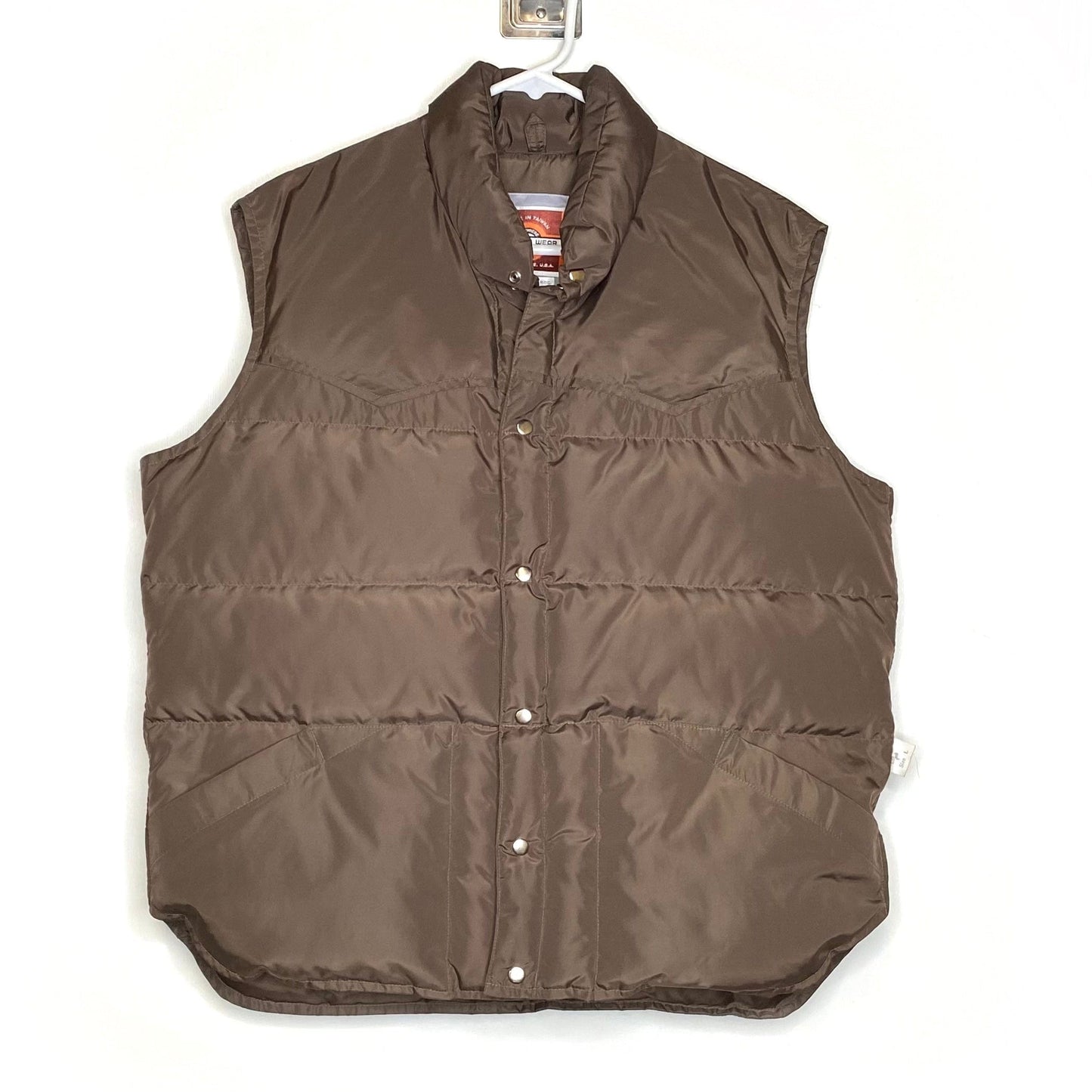 Vintage Pioneer Wear Mens Size L Brown Western Style Vest Pre-Owned