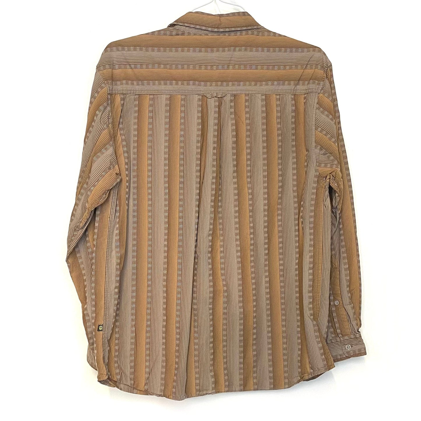 The North Face Mens Size M Brown Striped Casual Button-Up Shirt L/s Pre-Owned