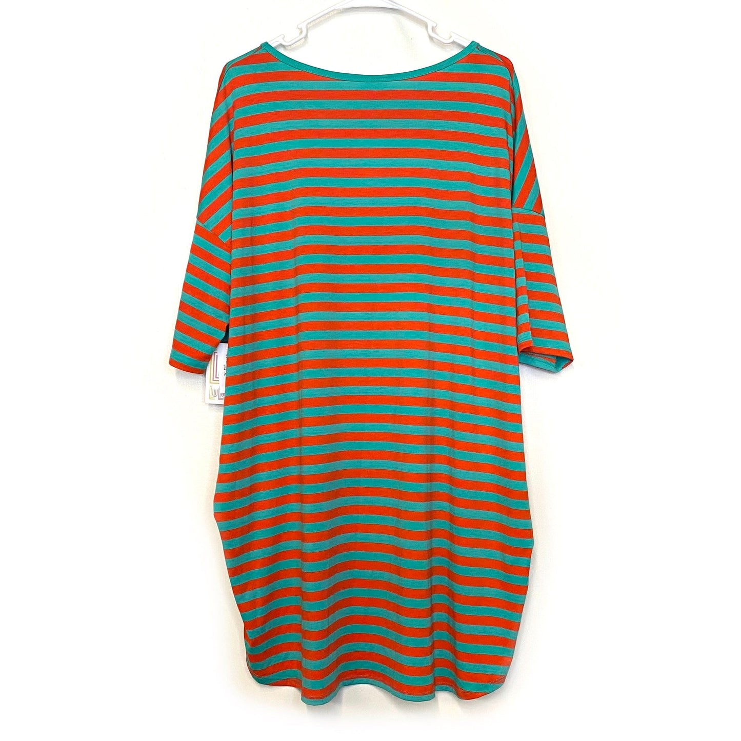 LuLaRoe | Irma Striped S/s Top | Color: Green/Red | Size: XL | NWT