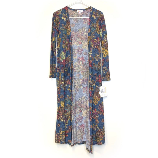 LuLaRoe Womens S Blue/Multicolor Sarah Floral Cardigan L/s NWT
