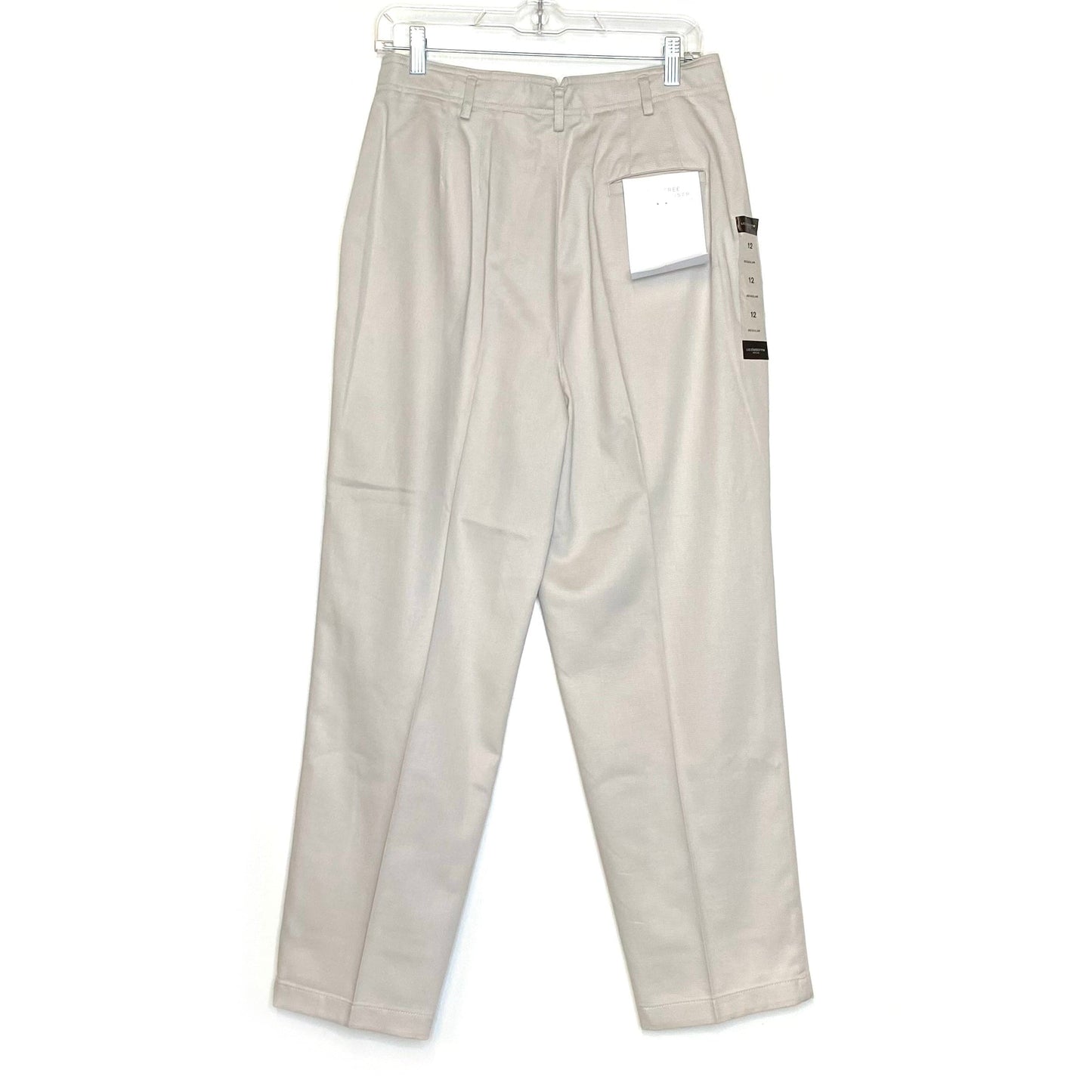 Liz Claiborne LizSport Womens Size 12R Petite Beige Chino Pants Wrinkle-Free NWT