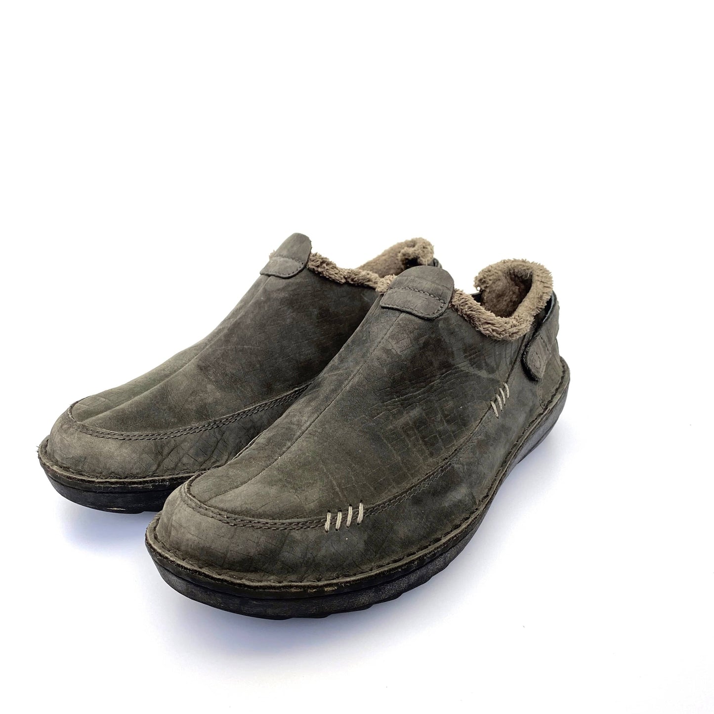 Teva Womens 8.5 Beluga Kiru Gray Nubuck Lined Mocs Shoes Spider Soles