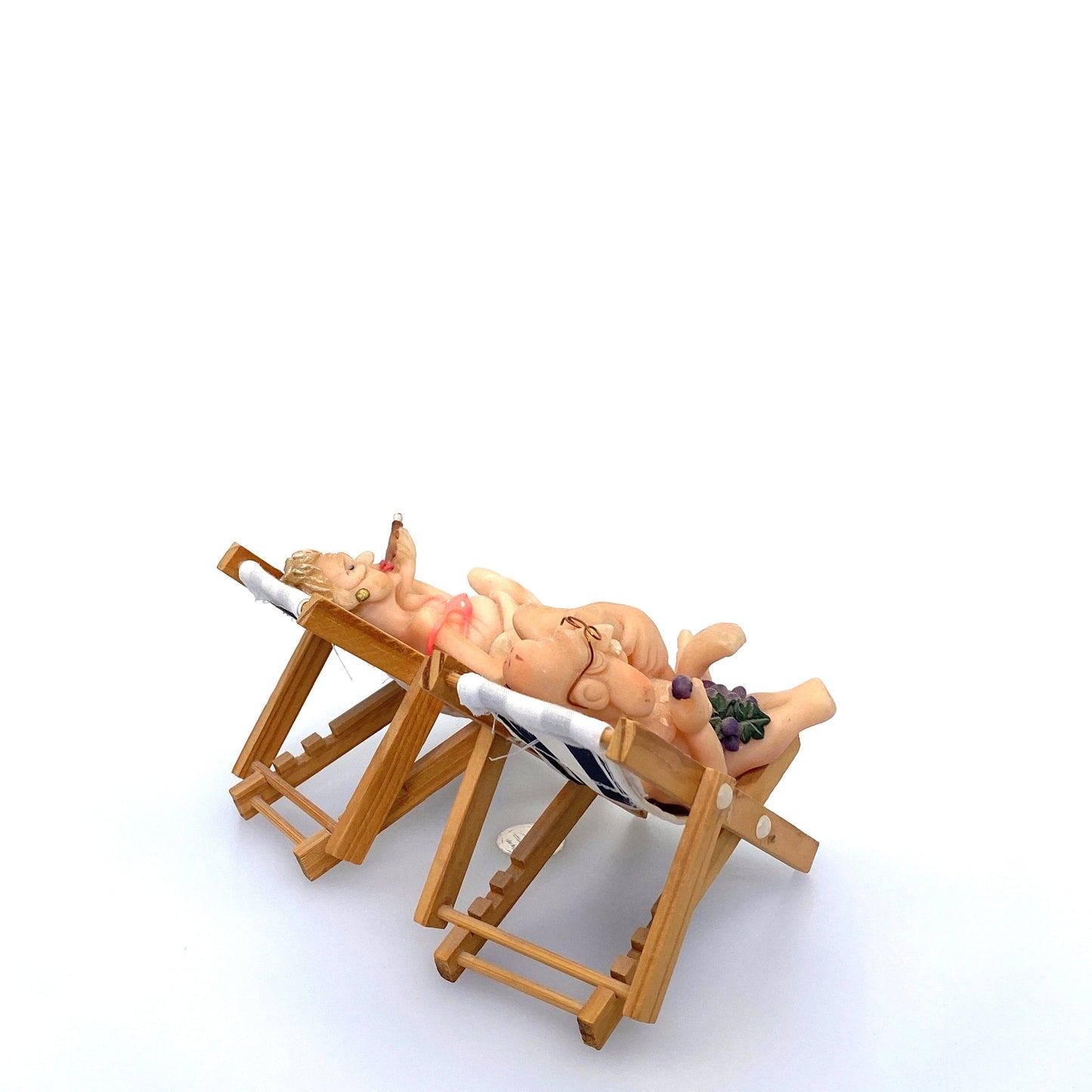 “The Beach Couple” Vintage Resin Novelty Figurines Adult Silly Pre-Owned