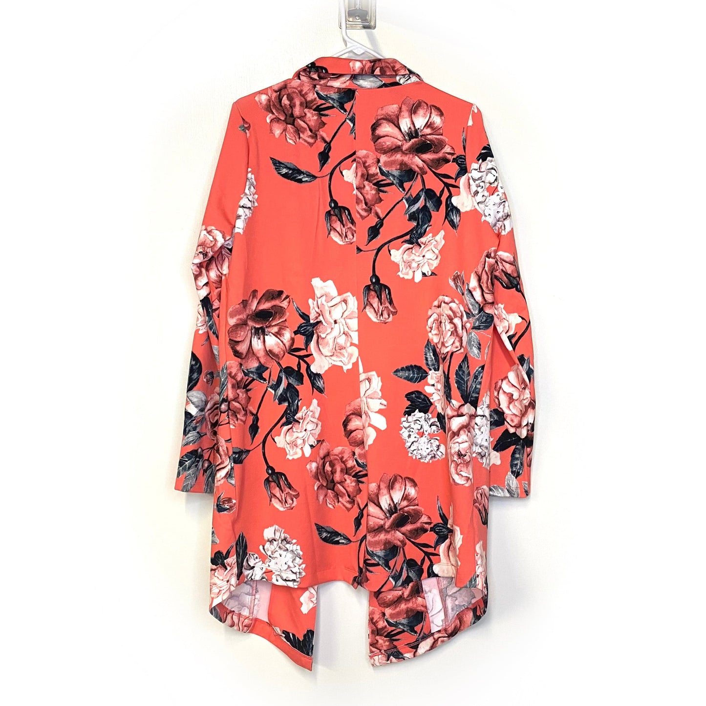 LulaRoe Womens Gwen Blazer Size L Coral Pink Floral L/s - NWT