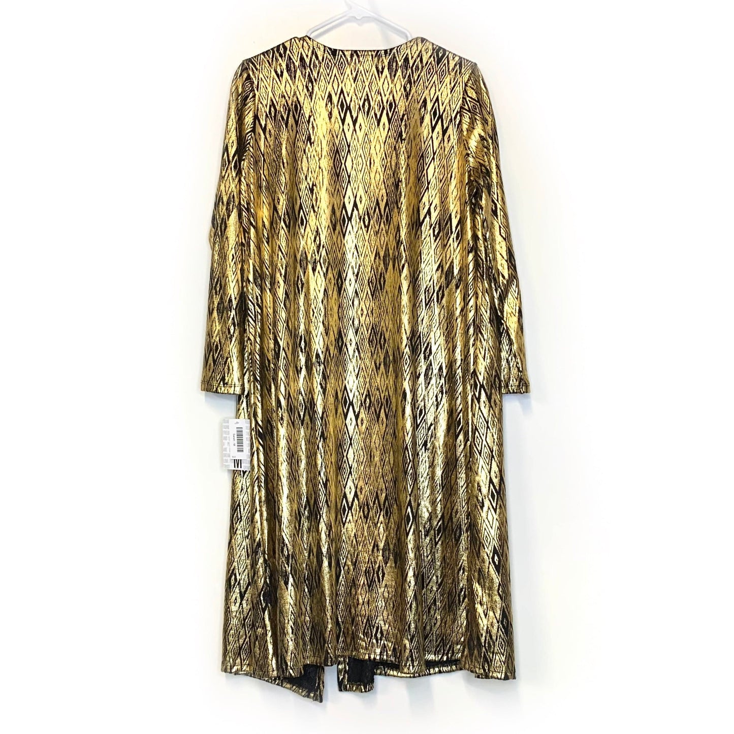LuLaRoe Womens M ELEGANT Gold/Black Sarah Geometric Cardigan L/s NWT