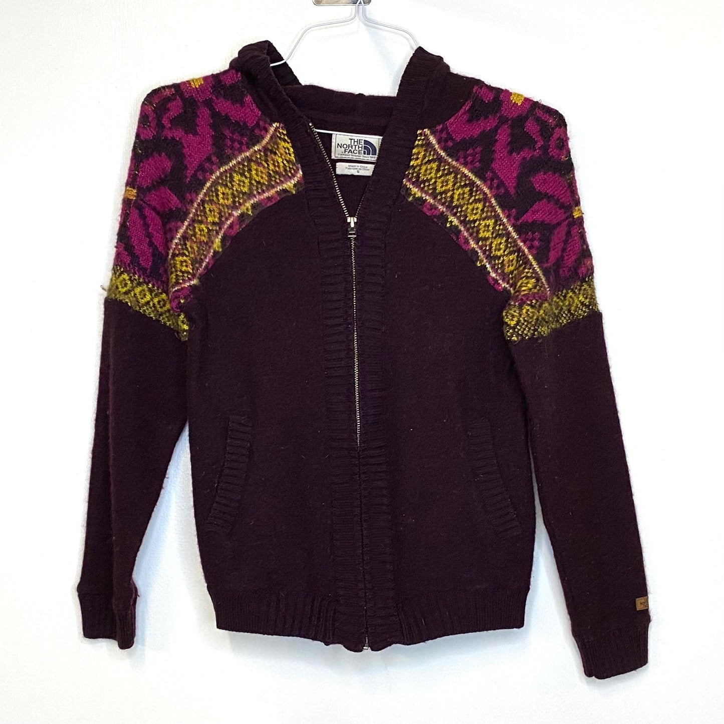 The North Face Womens Size S Purple Full Zip Hooded Sweater L/s Pre-Owned