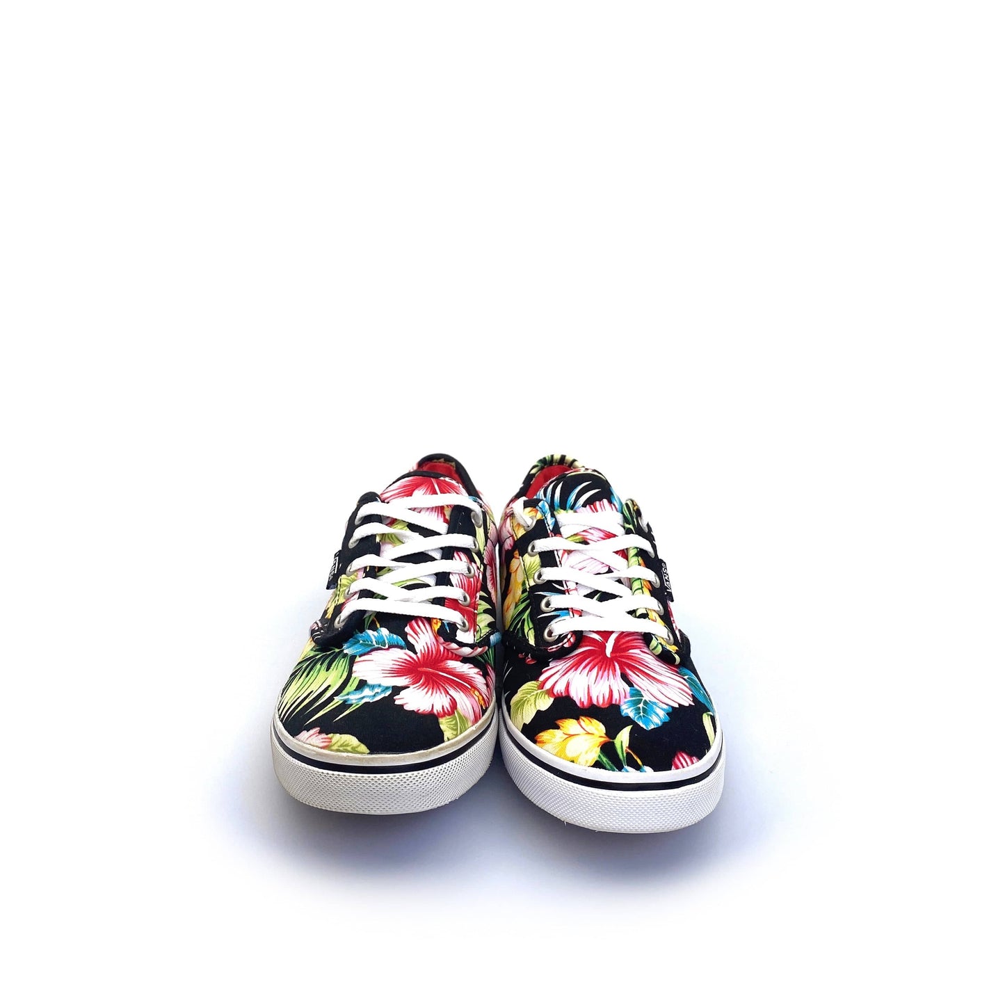 Vans Womens Classic Sneakers, Size 6, Black Hawaiian Floral Lace Up Shoes NEW