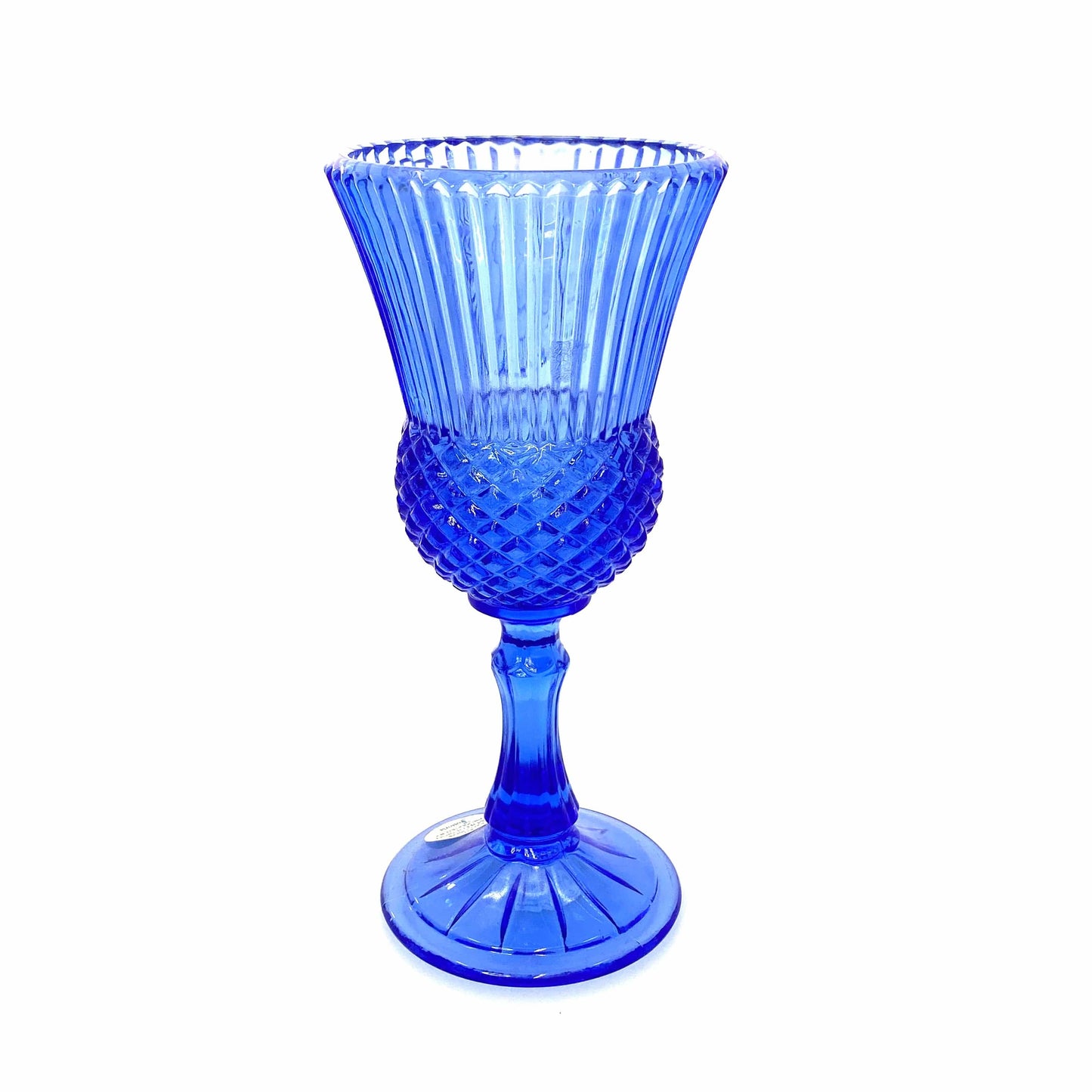 Vintage Avon by Fostoria 8” Glass Candle Holder Cobalt Blue MARTHA & GEORGE WASHINGTON 1976, Set of 2