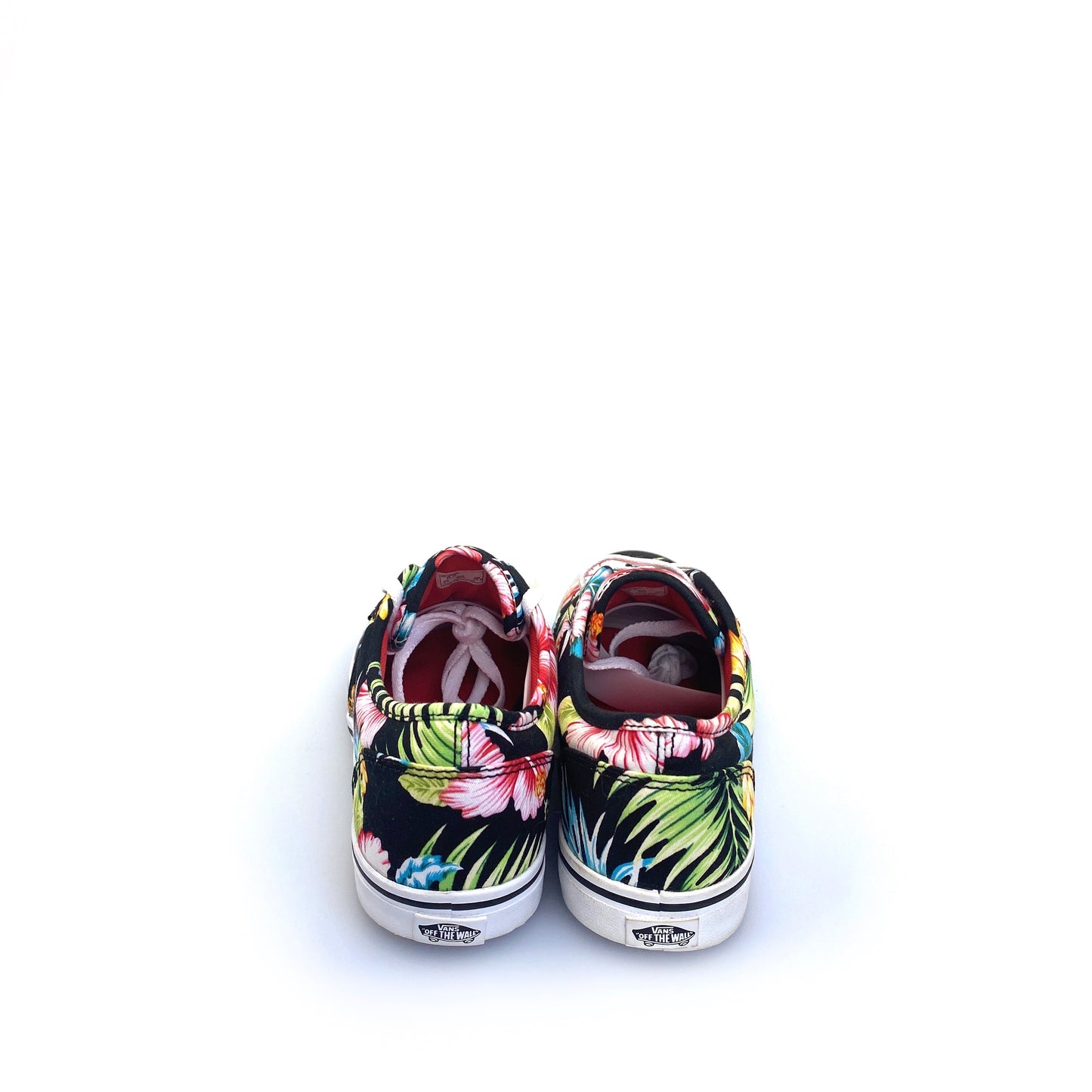 Vans Womens Classic Sneakers, Size 6, Black Hawaiian Floral Lace Up Shoes NEW